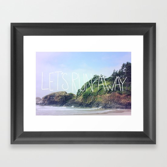 Let's Run Away: Cannon Beach, Oregon Framed Art Print