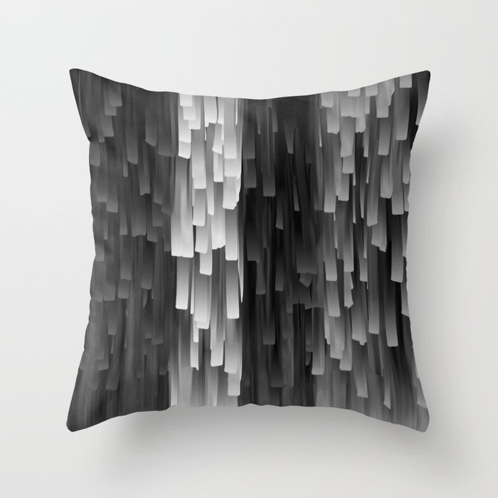 Fringe (Black and White) Throw Pillow