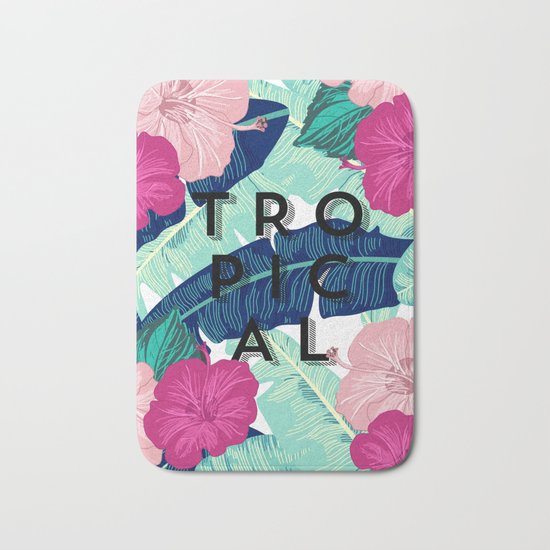 Tropical garden Bath Mat