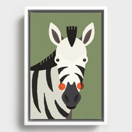 Zebra, Animal Portrait Framed Canvas