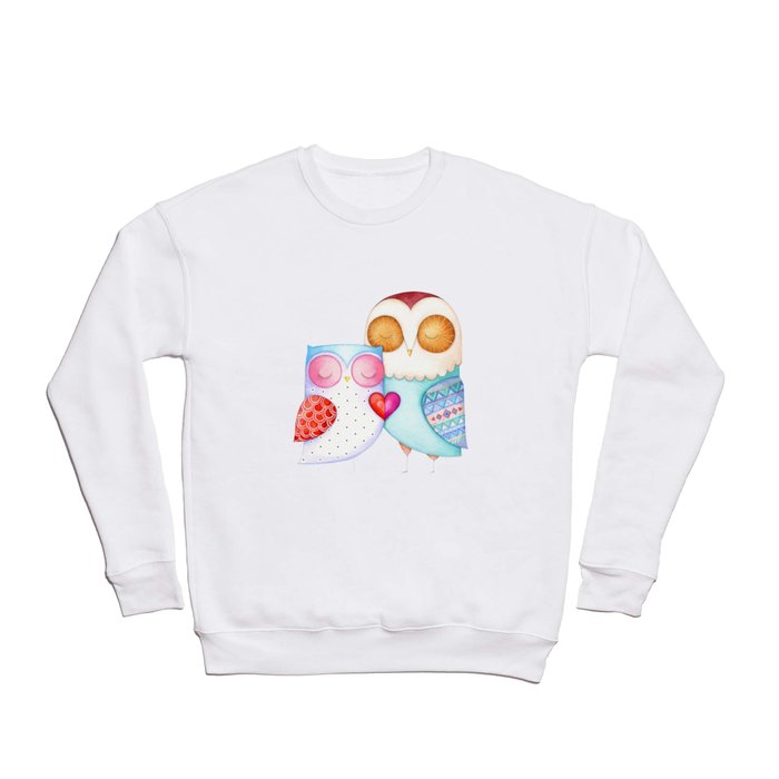 Love Birds - One Heart - Owl Couple Crewneck Sweatshirt