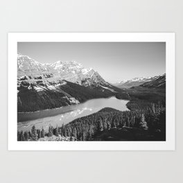 Landscape Photography Peyto Lake | Black and white Art Print