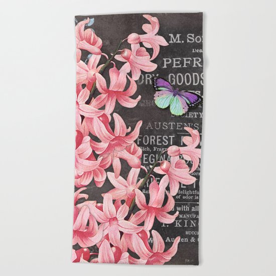 Vintage Flowers #1 Beach Towel