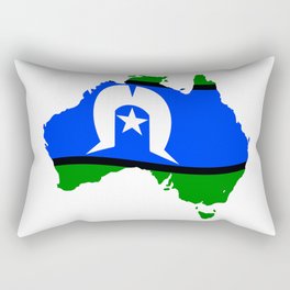 Torres Strait Islander Flag On Map Of Australia Rectangular Pillow