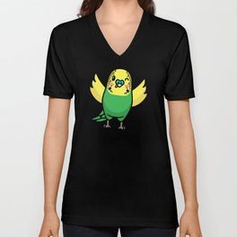 Budgie Budgerigar Parrot Bird Emoticon V Neck T Shirt
