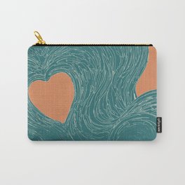 Blue Waves Heart Carry-All Pouch