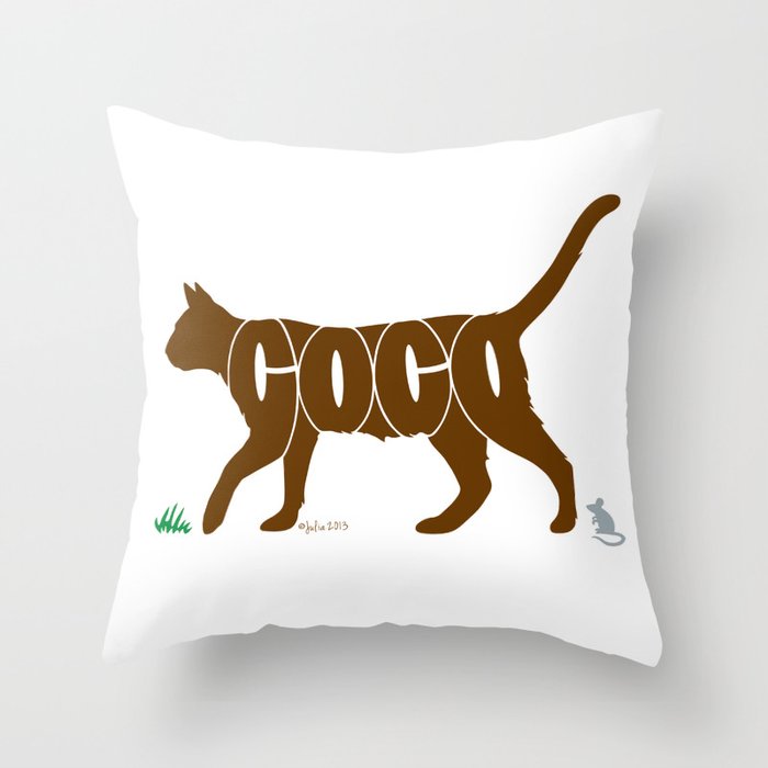 Cocoa Cat Throw Pillow
