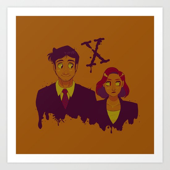 Mulder And Scully Art Print