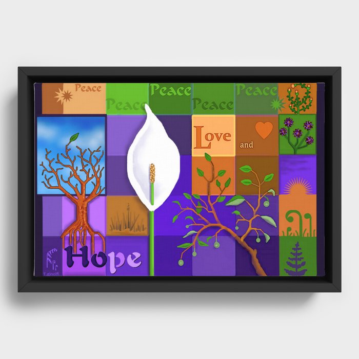 Peace Love and Hope  Framed Canvas