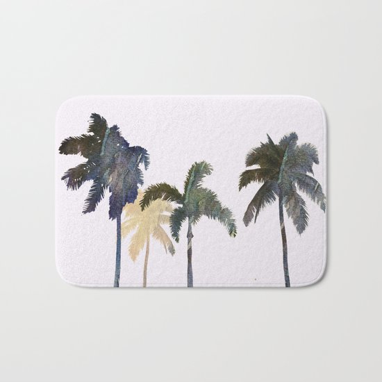 Palm trees watercolor Bath Mat