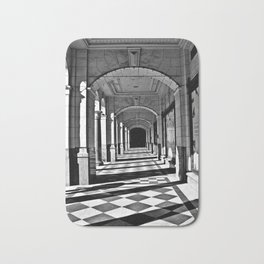 Shadowed Perspective Bath Mat | Monochrome, Checkers, Black And White, Architecture, Photo, Dslr, Black and White, Pattern, Lines 