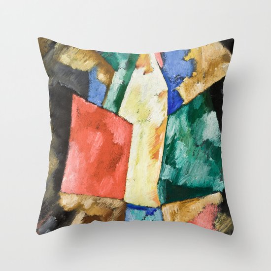 Abstraction: Blue, Yellow and Green by Marsden Hartley Throw Pillow by Fine Earth Prints Society6