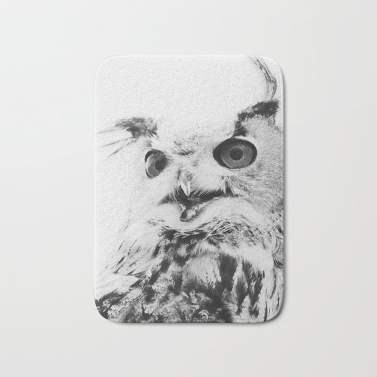 Scandinavian owl Bath Mat