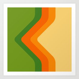 Shades of green and orange Art Print