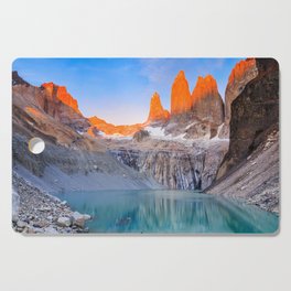 Torres Del Paine National Park, Chile. Sunrise at the Torres lookout. Cutting Board