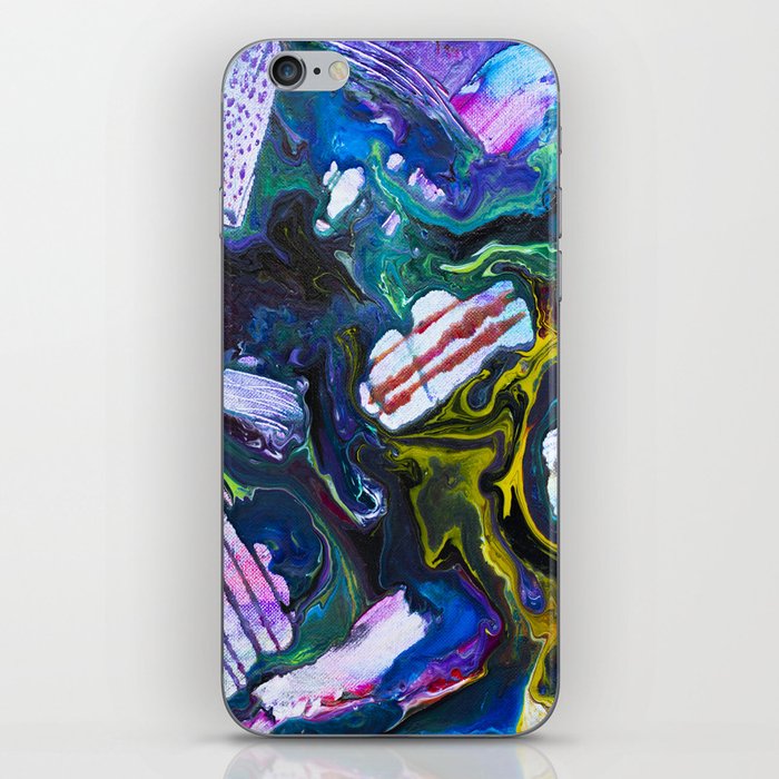 Colorful Abstract Pour iPhone Skin