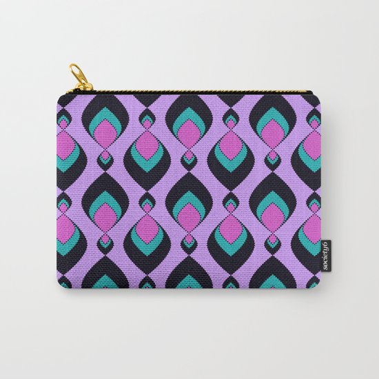 Pattern retro in pink , turquoise raspberry tones . Carry-All Pouch
