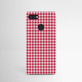 PreppyPatterns™ - Modern Houndstooth - white and cherry red Android Case