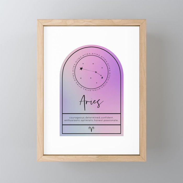 Aries Zodiac | Iridescent Arches Framed Mini Art Print