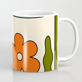Retro Flowers Organic Abstract Coffee Mug