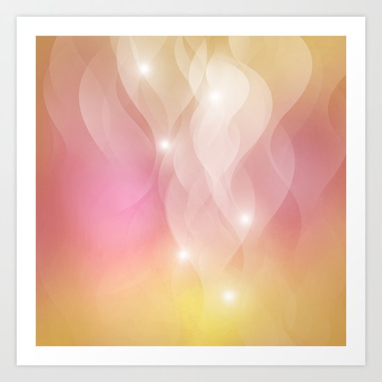 The Sound of Light and Color - pink & honey Art Print