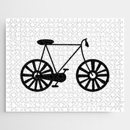 Bike Lover Cyclist Black Print Pattern Jigsaw Puzzle