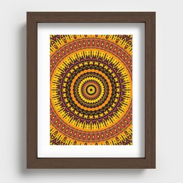 Abstract yellow mandala background Recessed Framed Print