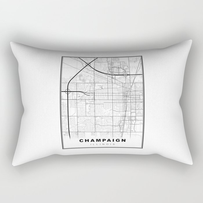 Champaign Map Rectangular Pillow