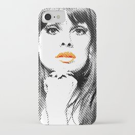 Halftone lips iPhone Case