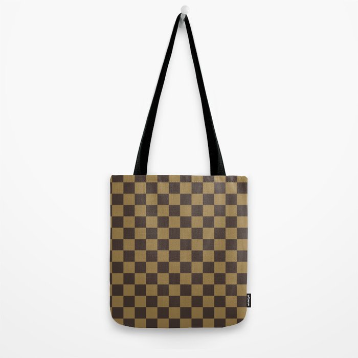 Brown Checkered Pattern Tote Bag - Shop Kendry Collection Boutique