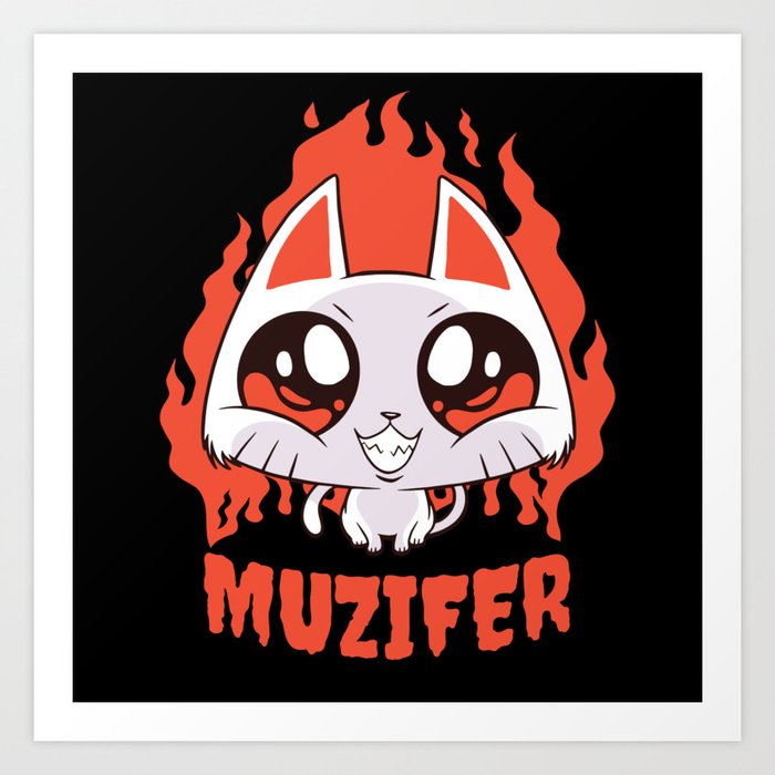 Muzifer Cat Kitten Devil Lucifer Art Print