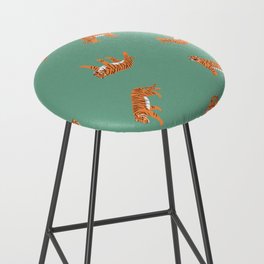 Year of the Tiger Orange and Green Bar Stool