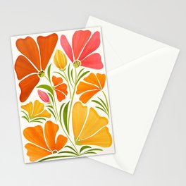 Spring Wildflowers Floral Illustration Stationery Card