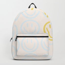 Preppy Smiley Face - Blue and Yellow Backpack