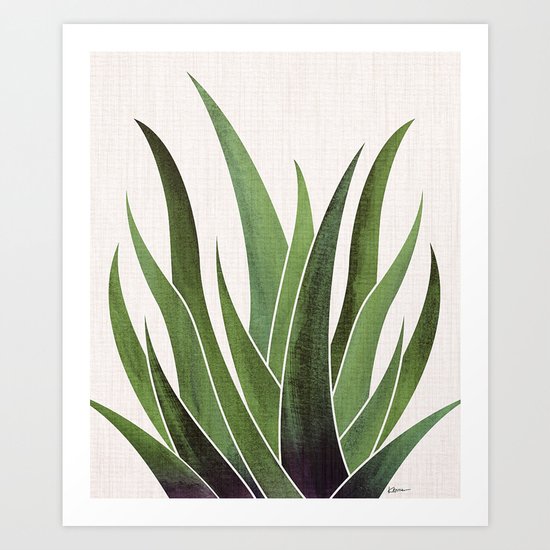 Vintage Agave / Desert Succulent Kunstdrucke von kristiangallagher