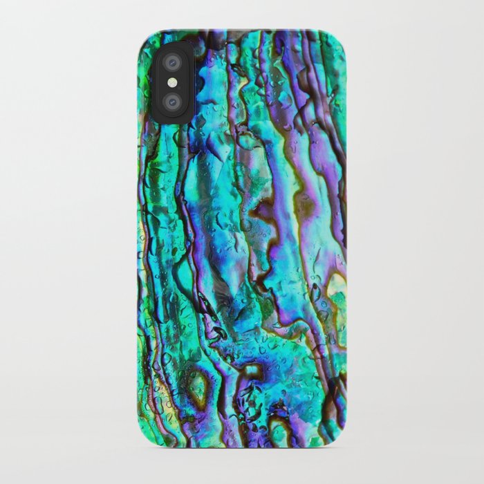 glowing aqua abalone shell mother of pearl iphone case