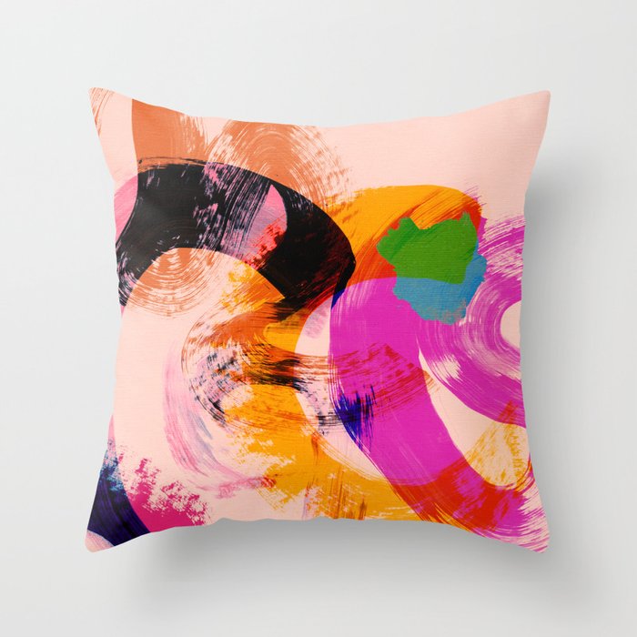 brush strokes abstract 2 Throw Pillow