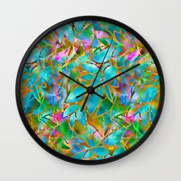 Floral Abstract Stained Glass G265 Wall Clock