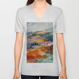 Rusty Land, abstract landscape artwork V Neck T Shirt