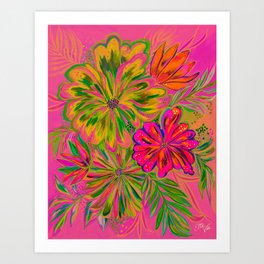 EttaVee Bloom in Pink Art Print
