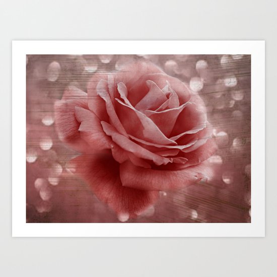Vintage Dusty Rose Art Print