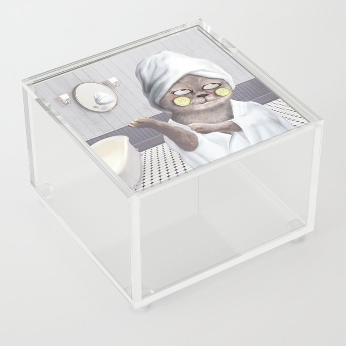 Cat in Bathrobe Acrylic Box