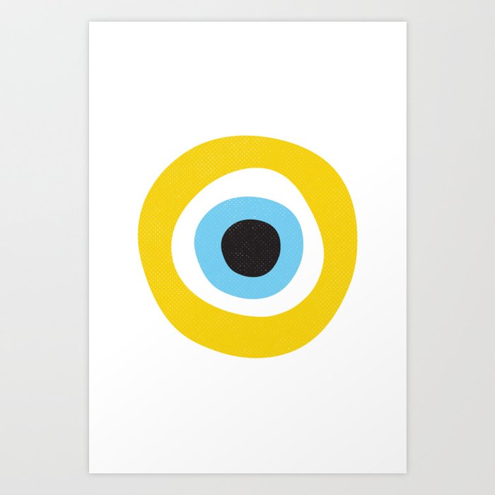 Yellow Evil Eye Symbol Health Protection Art Print