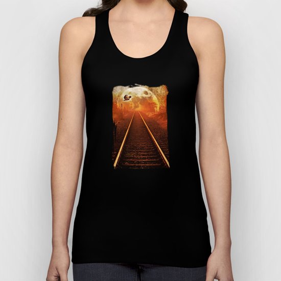 Railway to the moon Unisex Tank Top