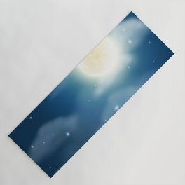 Magical Midnight Moon Starry Night Sky Yoga Mat