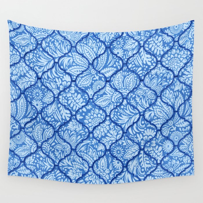 blue ogee Wall Tapestry