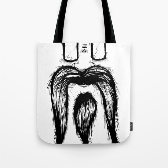 Blackie Beardy Face Tote Bag