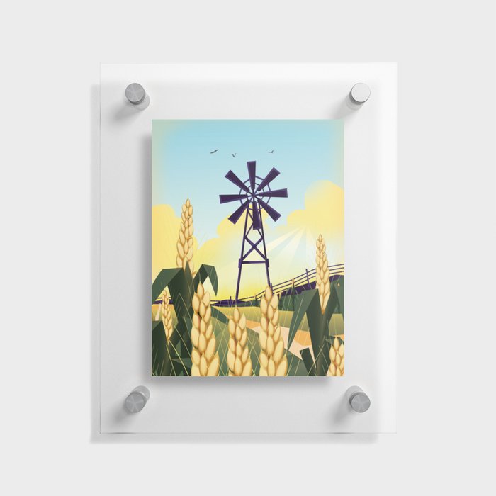 Cartoon farm landscape. Floating Acrylic Print