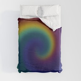 Deep Rich Rainbow Spiral Duvet Cover