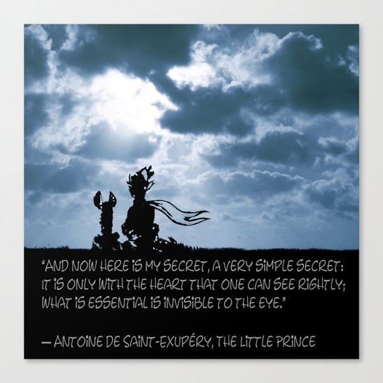 The little prince and the fox - dream version blue - quote Canvas Print